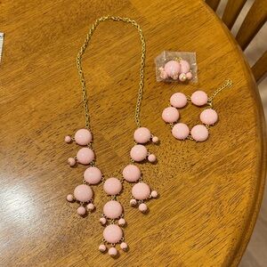 Chic Pink Necklace and Earring Set